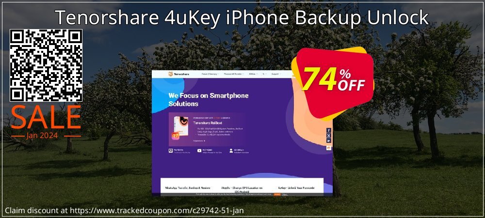 Tenorshare 4uKey iPhone Backup Unlock coupon on Columbia Day sales