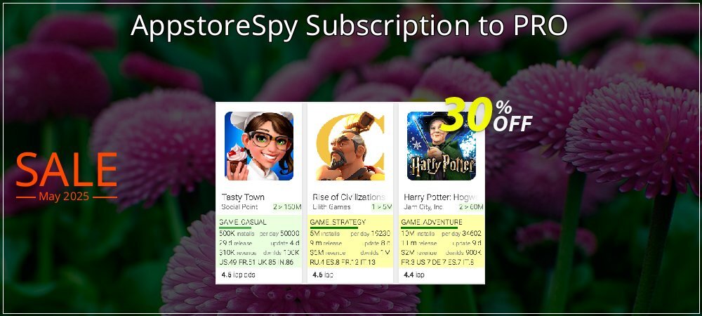 AppstoreSpy Subscription to PRO coupon on Working Day offer