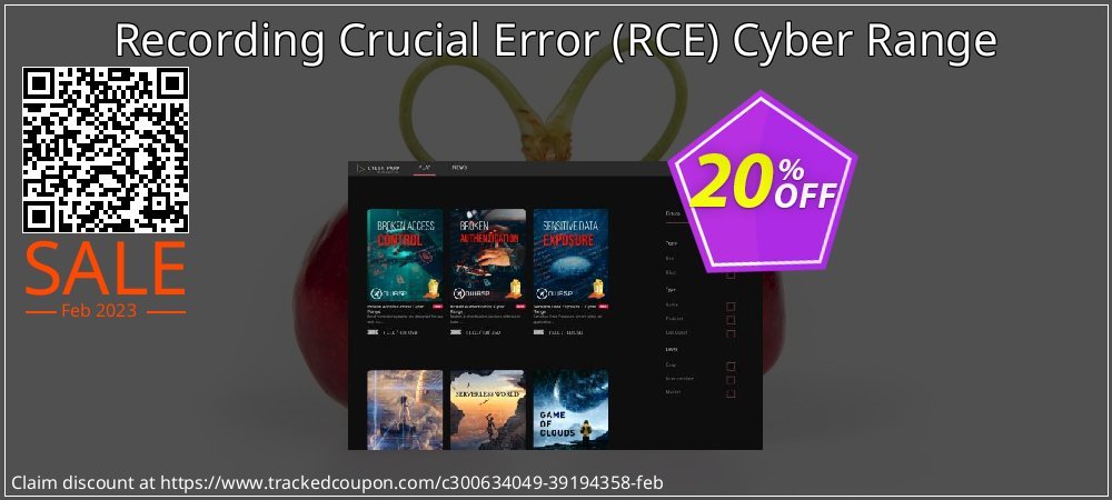 Recording Crucial Error - RCE Cyber Range coupon on National Pizza Party Day offer
