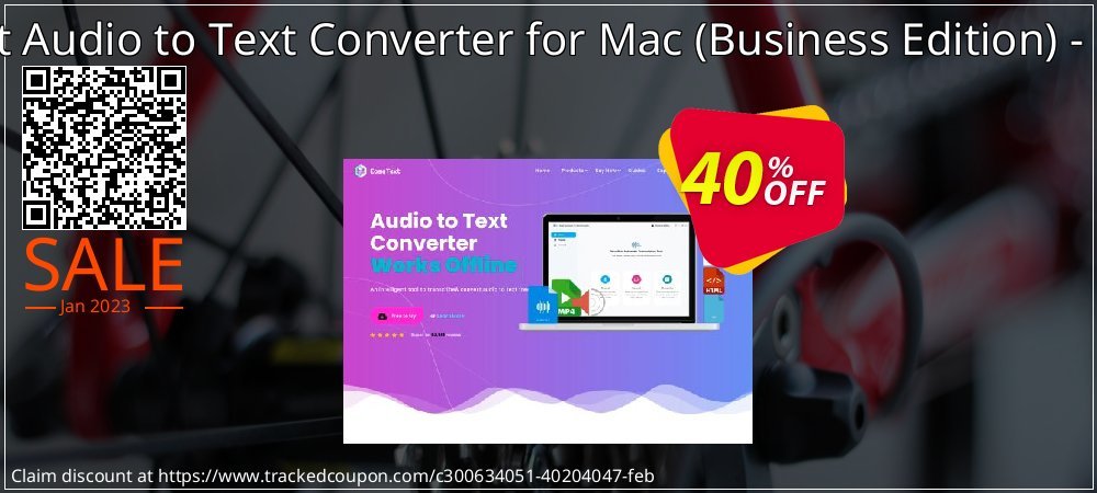 EaseText Audio to Text Converter for Mac - Business Edition - Renewal coupon on World Bicycle Day offer
