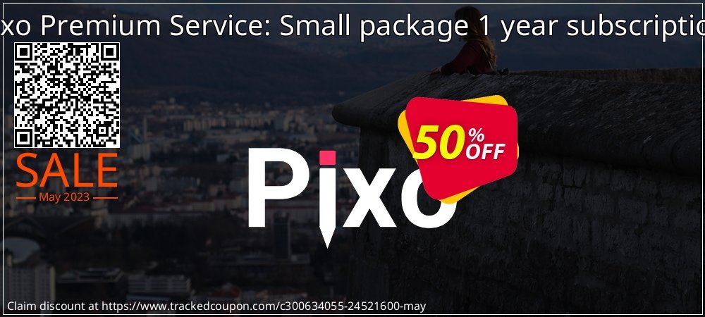 Pixo Premium Service: Small package 1 year subscription coupon on National Cheese Day offering sales