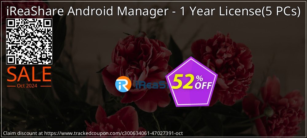 iReaShare Android Manager - 1 Year License - 5 PCs  coupon on National Loyalty Day offering sales