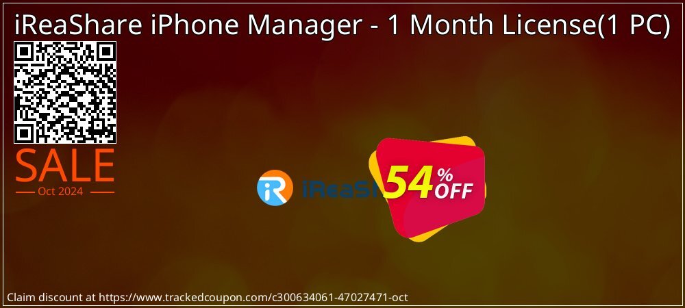 iReaShare iPhone Manager - 1 Month License - 1 PC  coupon on National Loyalty Day offering discount