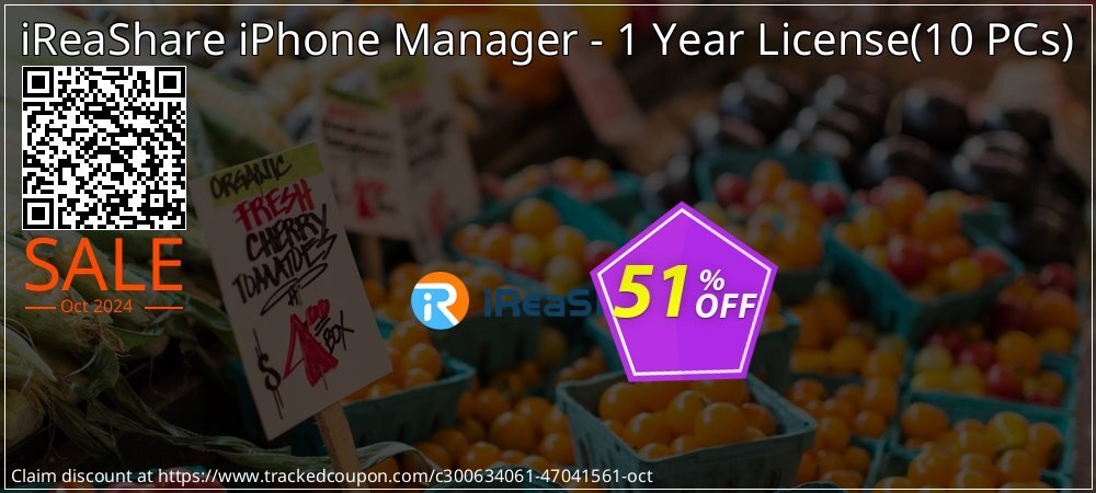 iReaShare iPhone Manager - 1 Year License - 10 PCs  coupon on National Loyalty Day sales