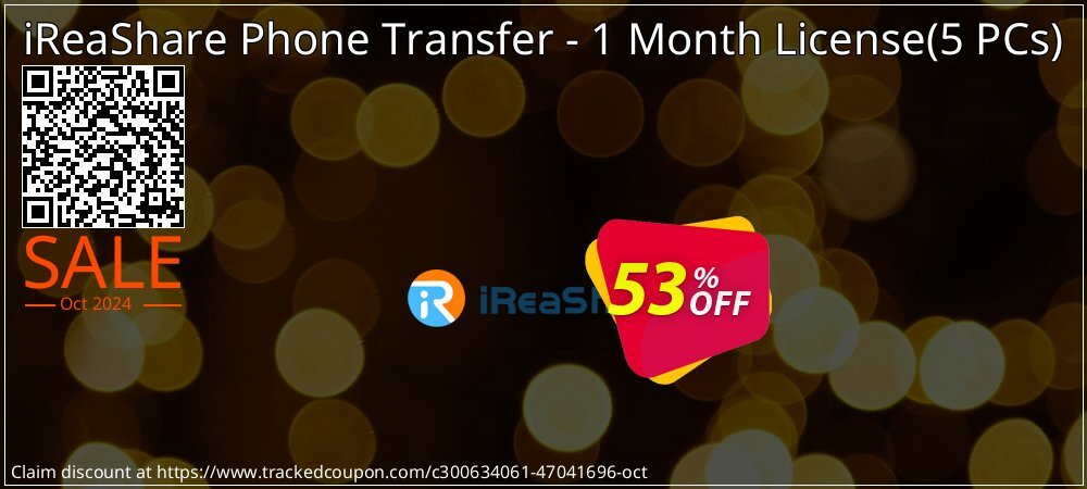 iReaShare Phone Transfer - 1 Month License - 5 PCs  coupon on National Loyalty Day sales