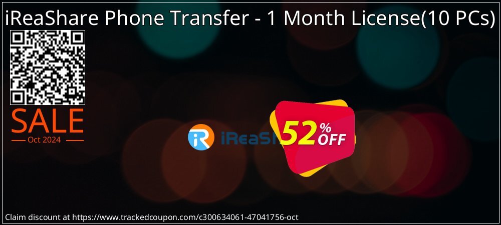 iReaShare Phone Transfer - 1 Month License - 10 PCs  coupon on National Loyalty Day super sale
