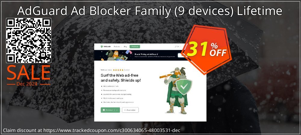 AdGuard Ad Blocker Family - 9 devices Lifetime coupon on World Whisky Day sales