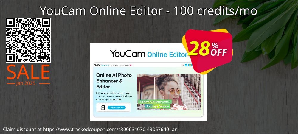 YouCam Online Editor - 100 credits/mo coupon on National Walking Day sales