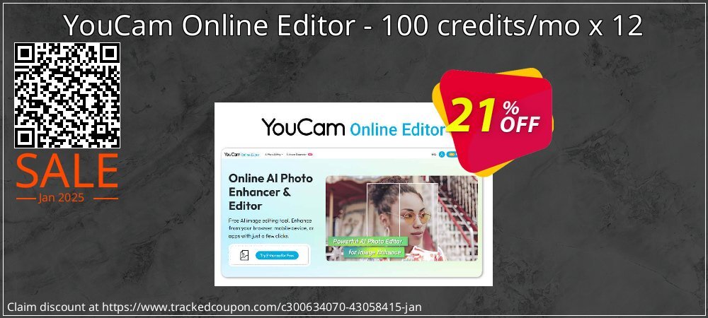 YouCam Online Editor - 100 credits/mo x 12 coupon on Mother Day offer