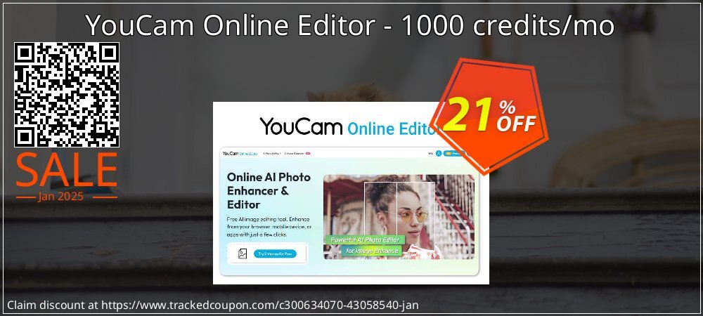 YouCam Online Editor - 1000 credits/mo coupon on Mother Day deals