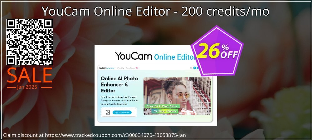 YouCam Online Editor - 200 credits/mo coupon on Mother Day discount
