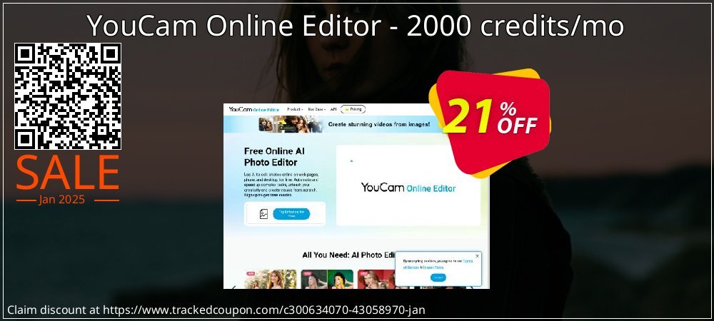 YouCam Online Editor - 2000 credits/mo coupon on Mother Day promotions