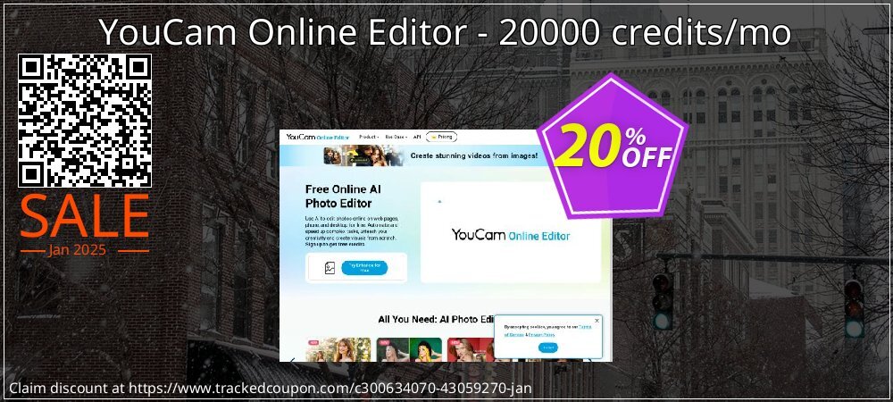 YouCam Online Editor - 20000 credits/mo coupon on Mother Day offer