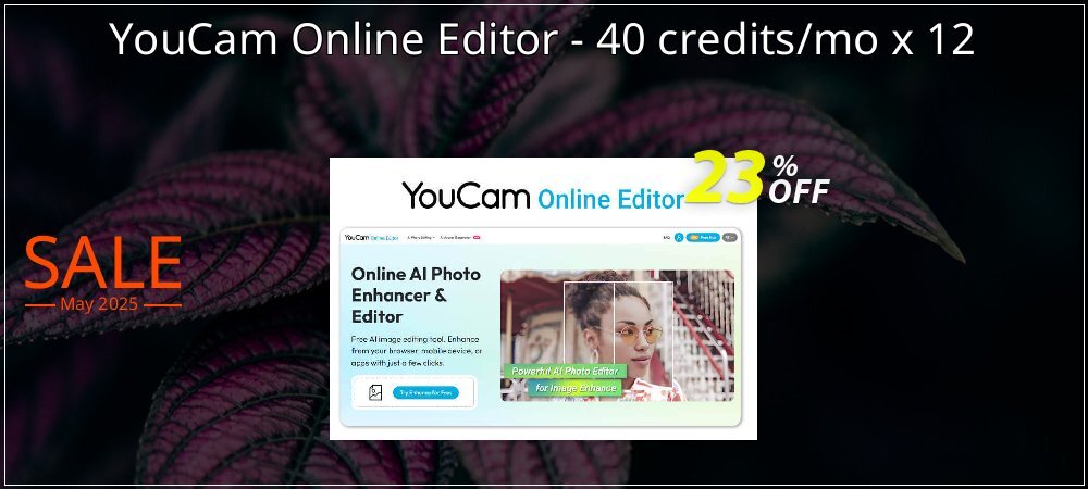 YouCam Online Editor - 40 credits/mo x 12 coupon on Mother's Day discounts