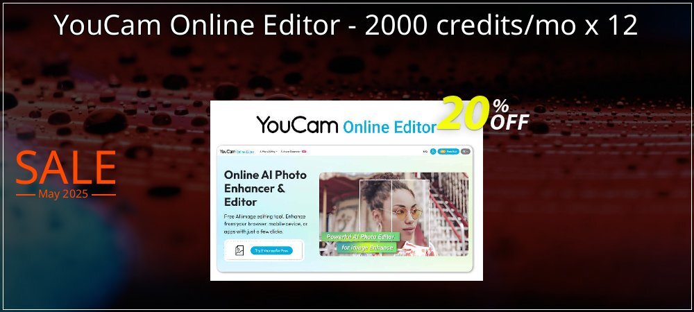YouCam Online Editor - 2000 credits/mo x 12 coupon on Mother Day super sale