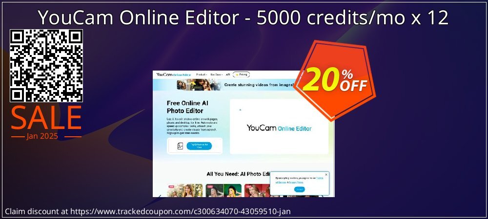 YouCam Online Editor - 5000 credits/mo x 12 coupon on Mother Day promotions