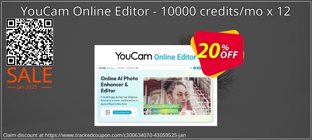 YouCam Online Editor - 10000 credits/mo x 12 coupon on Mother Day offering sales