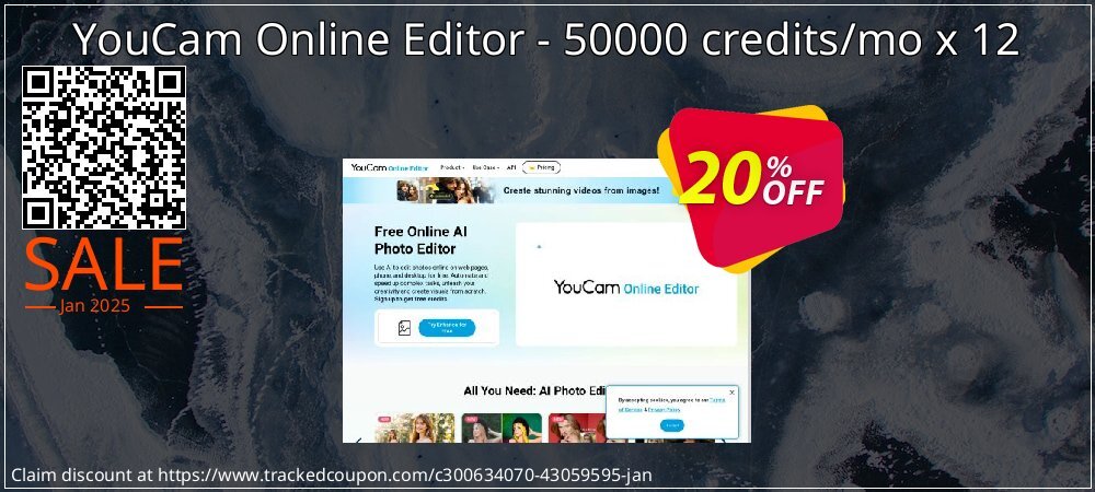 YouCam Online Editor - 50000 credits/mo x 12 coupon on Mother Day discount
