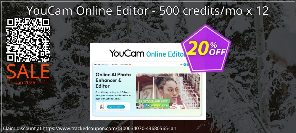 YouCam Online Editor - 500 credits/mo x 12 coupon on Mother Day sales
