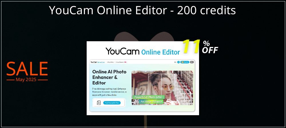 YouCam Online Editor - 200 credits coupon on Mother's Day sales