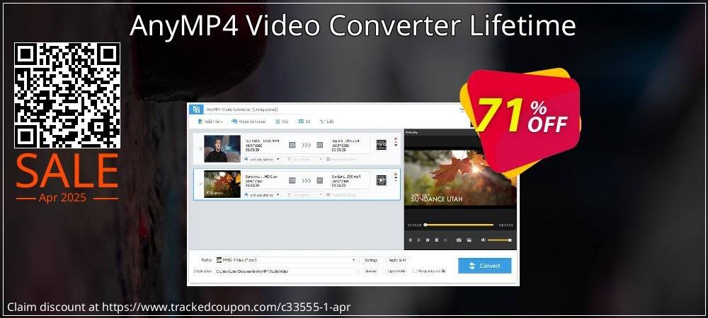 AnyMP4 Video Converter Lifetime coupon on World Party Day super sale