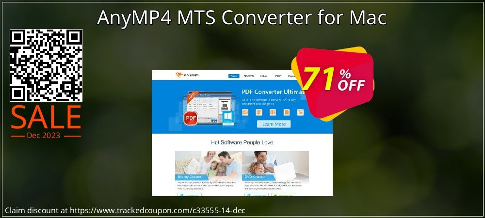 AnyMP4 MTS Converter for Mac coupon on National Savings Day discounts