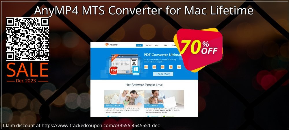 AnyMP4 MTS Converter for Mac Lifetime coupon on World Party Day discounts