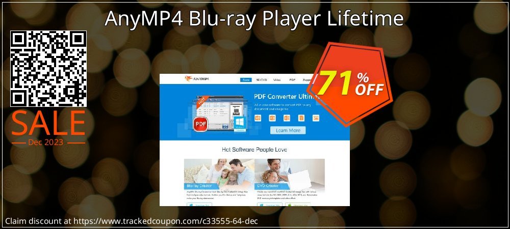 AnyMP4 Blu-ray Player Lifetime coupon on New Year's Day offering sales