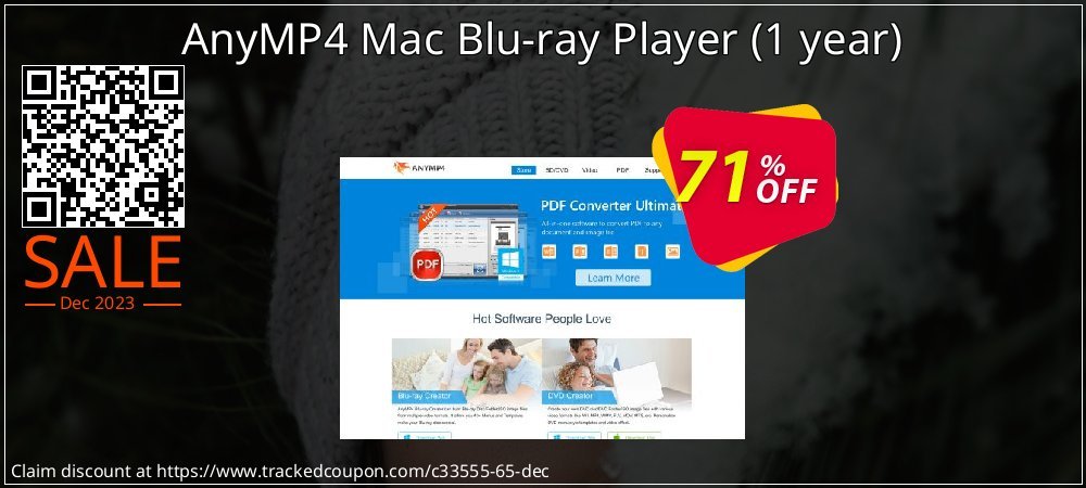 AnyMP4 Mac Blu-ray Player - 1 year  coupon on National Walking Day discounts
