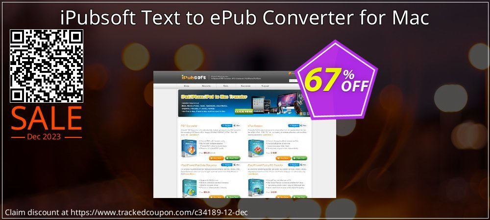 iPubsoft Text to ePub Converter for Mac coupon on Working Day offering discount