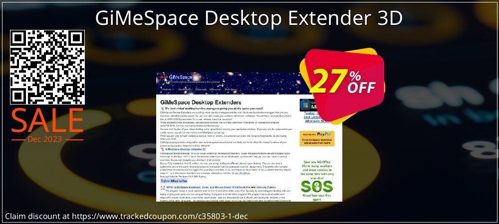Get 25% OFF GiMeSpace Desktop Extender 3D offering sales