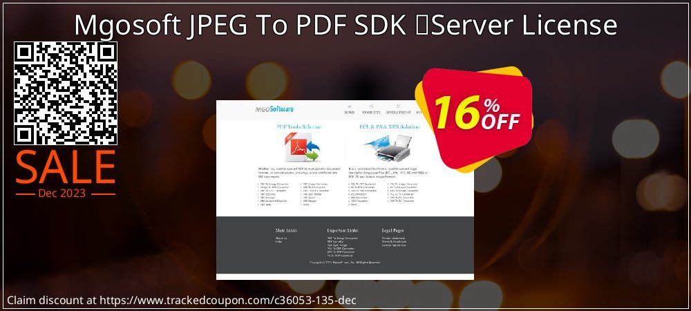 Mgosoft JPEG To PDF SDK 	Server License coupon on Mother Day offer