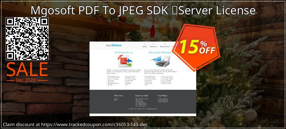Mgosoft PDF To JPEG SDK 	Server License coupon on Easter Day sales
