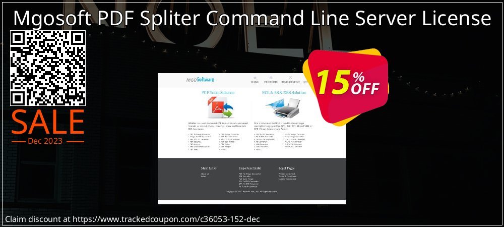 Mgosoft PDF Spliter Command Line Server License coupon on Working Day deals