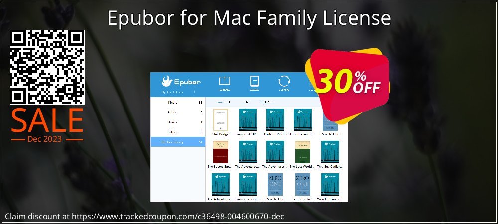 Epubor for Mac Family License coupon on New Year's eve sales