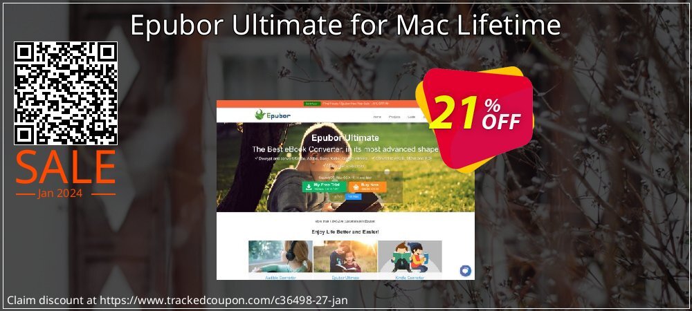 Epubor Ultimate for Mac Lifetime coupon on Macintosh Computer Day offer