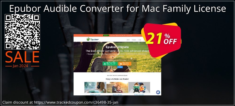Epubor Audible Converter for Mac Family License coupon on National Walking Day offering discount