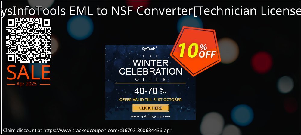 SysInfoTools EML to NSF Converter - Technician License  coupon on World Whisky Day super sale