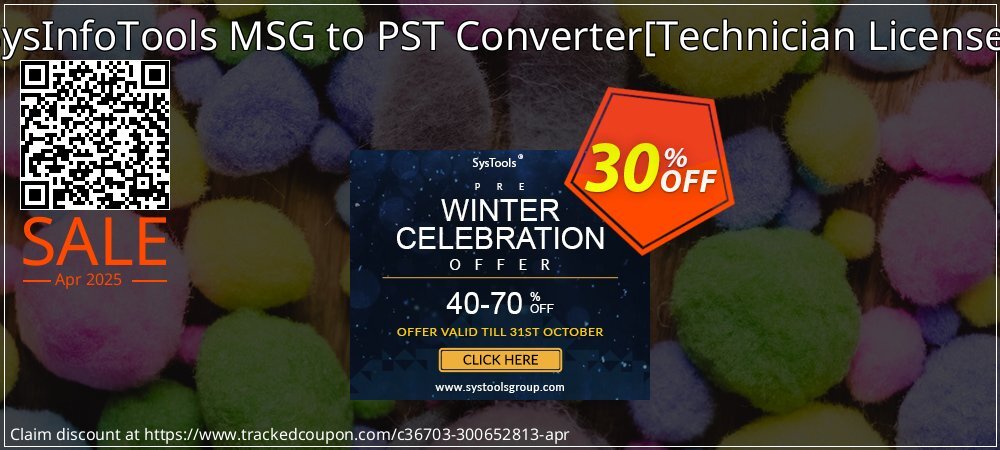 SysInfoTools MSG to PST Converter - Technician License  coupon on Virtual Vacation Day discount