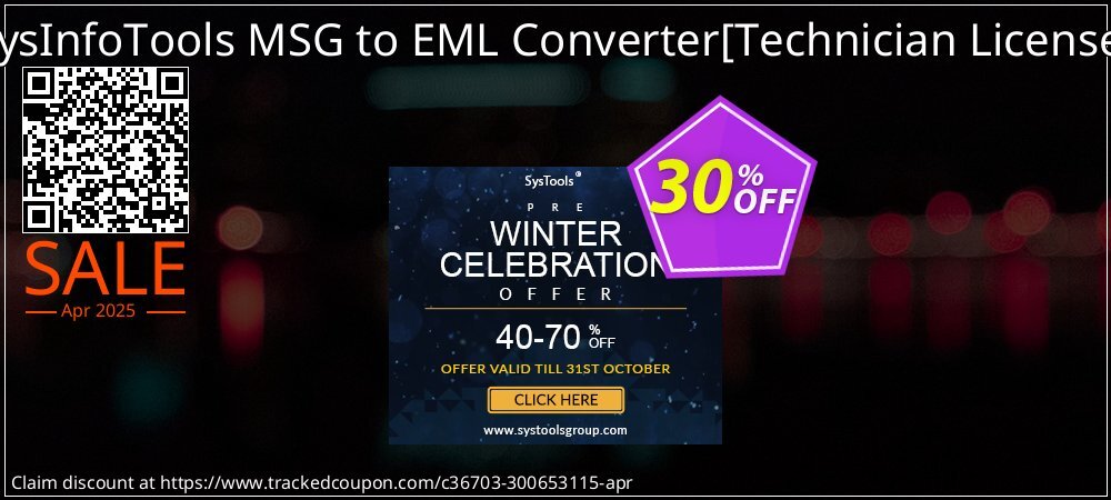 SysInfoTools MSG to EML Converter - Technician License  coupon on Mother Day deals