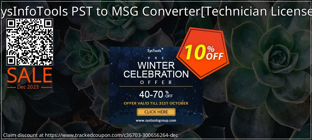 SysInfoTools PST to MSG Converter - Technician License  coupon on World Password Day sales