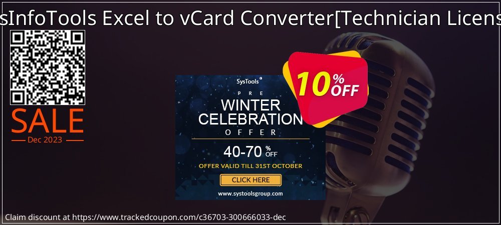 SysInfoTools Excel to vCard Converter - Technician License  coupon on Virtual Vacation Day offer