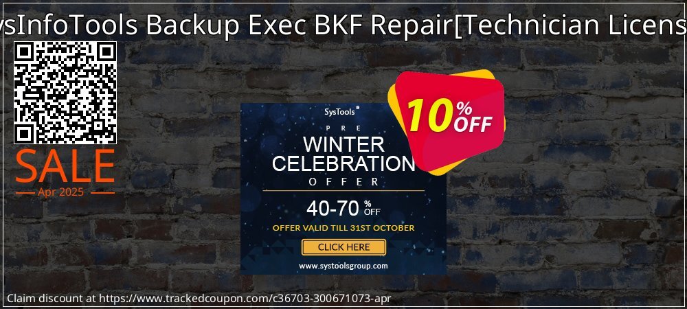 SysInfoTools Backup Exec BKF Repair - Technician License  coupon on Easter Day discount