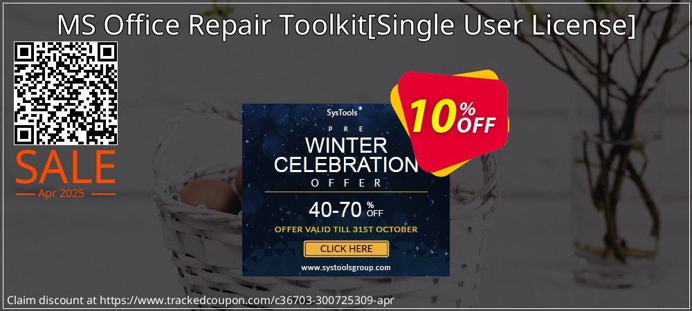 MS Office Repair Toolkit - Single User License  coupon on April Fools' Day offering discount