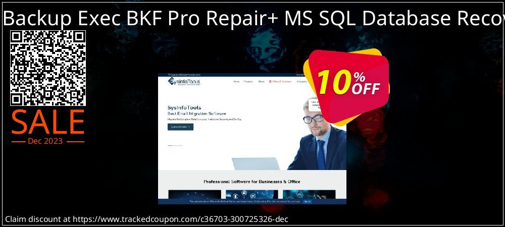 Backup Recovery Toolkit - Backup Exec BKF Pro Repair+ MS SQL Database Recovery - Single User License  coupon on World Party Day offering discount