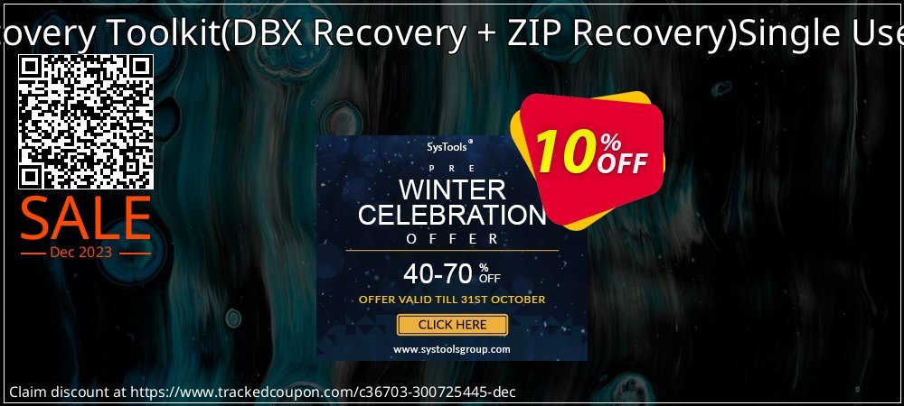 Email Recovery Toolkit - DBX Recovery + ZIP Recovery Single User License coupon on World Backup Day offering sales
