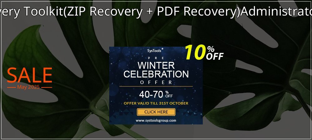 File Recovery Toolkit - ZIP Recovery + PDF Recovery Administrator License coupon on Working Day offering sales