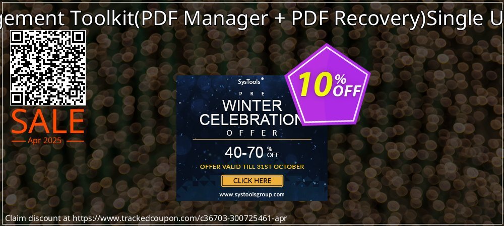 PDF Management Toolkit - PDF Manager + PDF Recovery Single User License coupon on National Loyalty Day offering sales