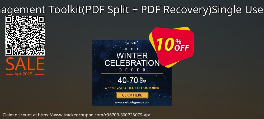 PDF Management Toolkit - PDF Split + PDF Recovery Single User License coupon on World Password Day offer