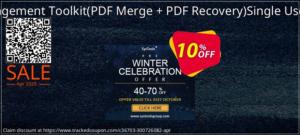 PDF Management Toolkit - PDF Merge + PDF Recovery Single User License coupon on Working Day offering sales